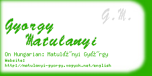 gyorgy matulanyi business card